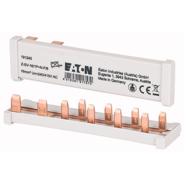 Busbar, 1Ph, 16qmm, 6 module image 1