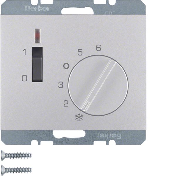 Thermostat, NC contact, centre plate, rocker switch, K.5, al., matt, l image 1