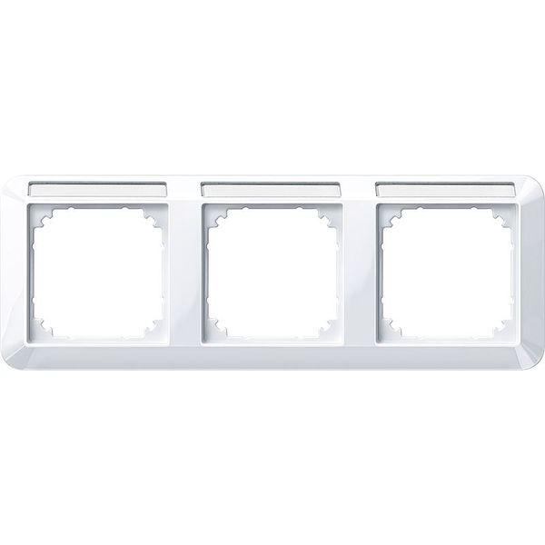 1-M frame, 3f. m. label holder, horizontal installation, active white glossy image 1