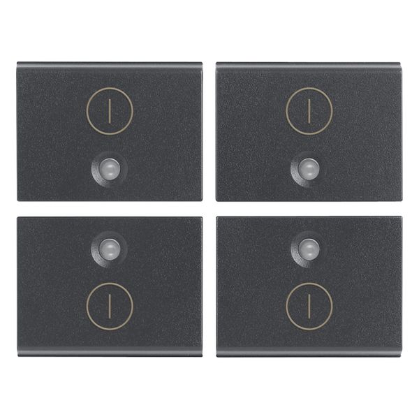Four half-buttons 1M I/O symbols grey image 1