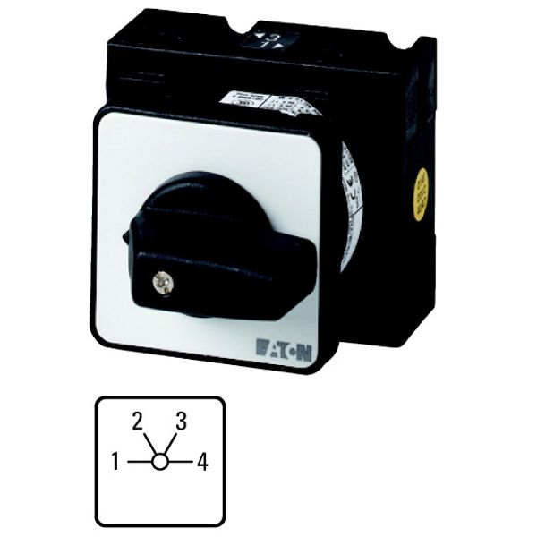 Step switches, T3, 32 A, centre mounting, 2 contact unit(s), Contacts: 4, 60 °, maintained, Without 0 (Off) position, 1-4, Design number 8231 image 1