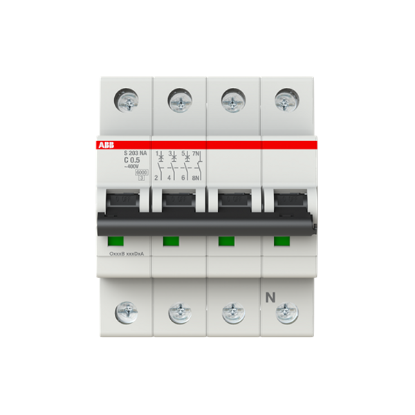 S203-C10NA MTB Miniature Circuit Breaker - 3+NP - C - 10 A image 1