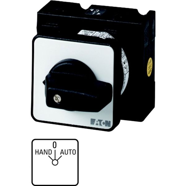 Changeoverswitches, T3, 32 A, flush mounting, 1 contact unit(s), Contacts: 2, 45 °, maintained, With 0 (Off) position, HAND-0-AUTO, Design number 1543 image 1