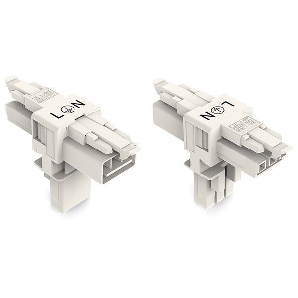 T-distribution connector 3-pole Cod. A white image 5