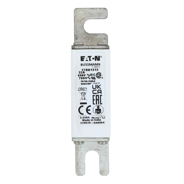 Fuse-link, high speed, 32 A, AC 690 V, DIN 000, 21 x 40 x 100 mm, gR, DIN, IEC image 9