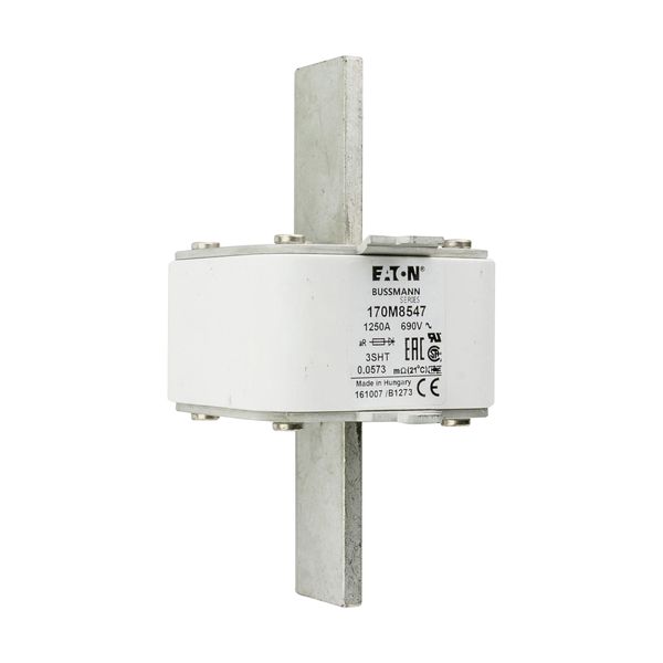 Fuse-link, high speed, 1250 A, AC 690 V, size 3, 76 x 76 x 150 mm, aR, IEC, single indicator image 14