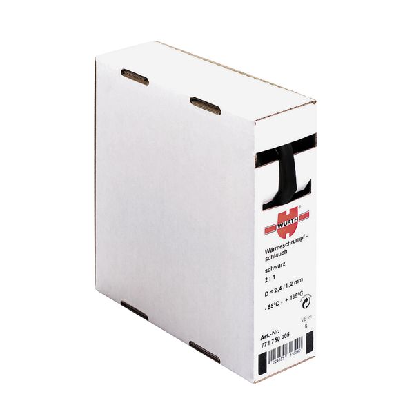 Heat-shrinkable tube, thin-wall, black 25.4/12.7mm 1box=5m image 1