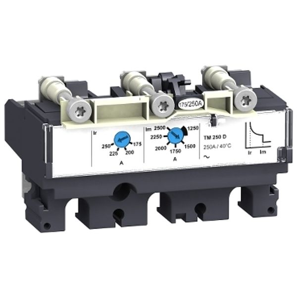 trip unit TM125D for ComPact NSX 160/250 circuit breakers, thermal magnetic, rating 125 A, 3 poles 3d image 2