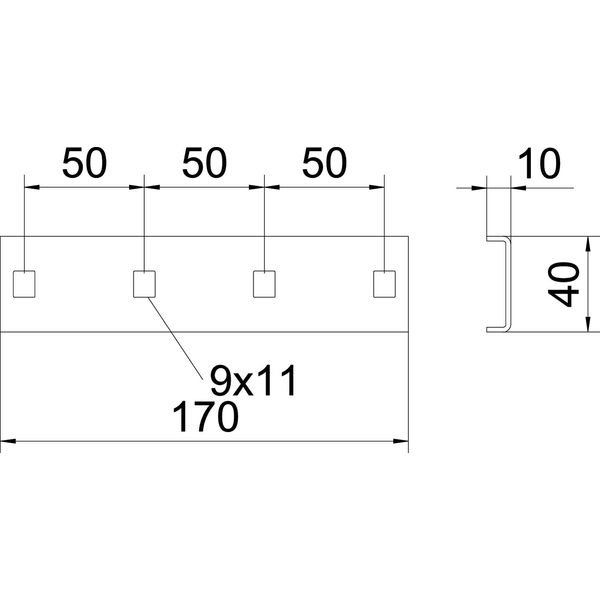 SLV 52 A4 Straight connector with bolts for cable ladder SLZ L 170x52 image 2