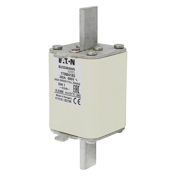 Fuse-link, high speed, 350 A, AC 690 V, DIN 1, 52 x 66 x 135 mm, gR, DIN, IEC, single indicator image 5