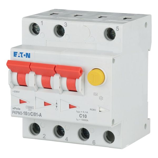 RCD/MCB combination, 10 A, 100 mA, MCB trip characteristic: C, 3p, RCD trip characteristic: A image 3