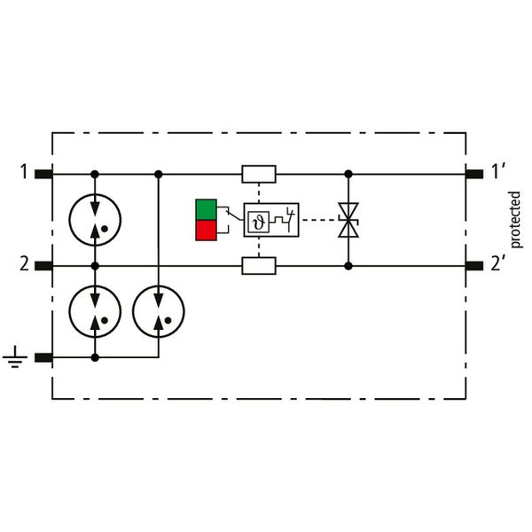 Protection module for 1 pair BLITZDUCTORconnect w. fault indication image 3