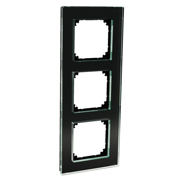 Exxact Solid 3-gang glass frame black image 2