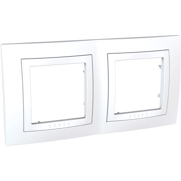 Unica Basic - cover frame - 2 gangs, H71 - white/white image 4