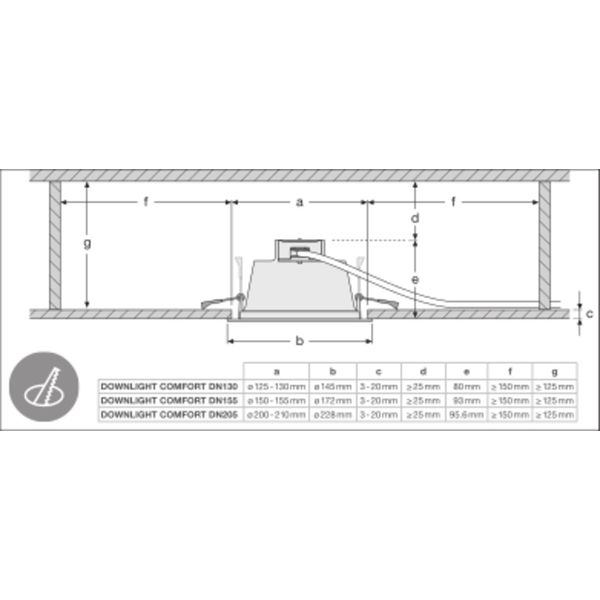 DOWNLIGHT COMFORT 130 13 W 3CCT IP54 WT image 20