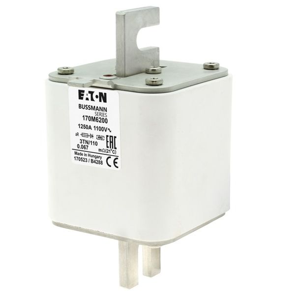 Fuse-link, high speed, 1250 A, AC 1100 V, size 3, 76 x 90 x 139 mm, aR, DIN, IEC, type T indicator image 3