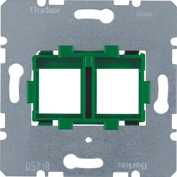 Supporting plate green mounting device 2gang for modular jacks, com-te image 1