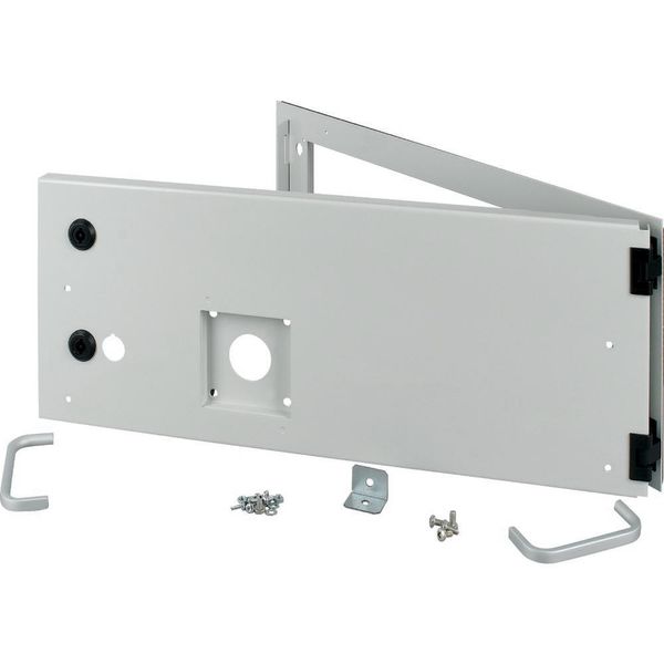 Opening metal front plate for drawer, NZM, closed IP55, H=225mm, grey image 2