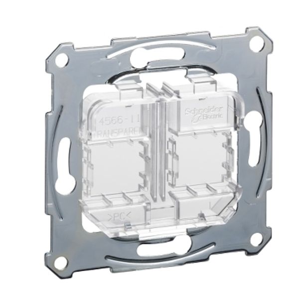 Supporting plates for modular jack connector, transparent image 2