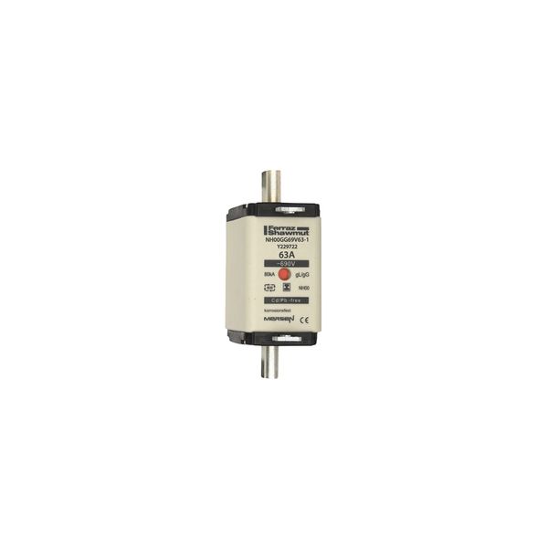 Fuse-link NH00 gG 690VAC 63A isolated tags Double indicator image 1