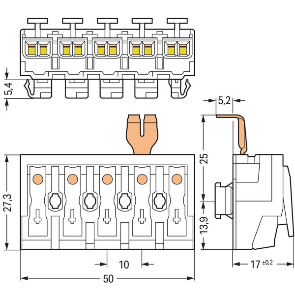 Lighting connector push-button, external for Linect® white image 5