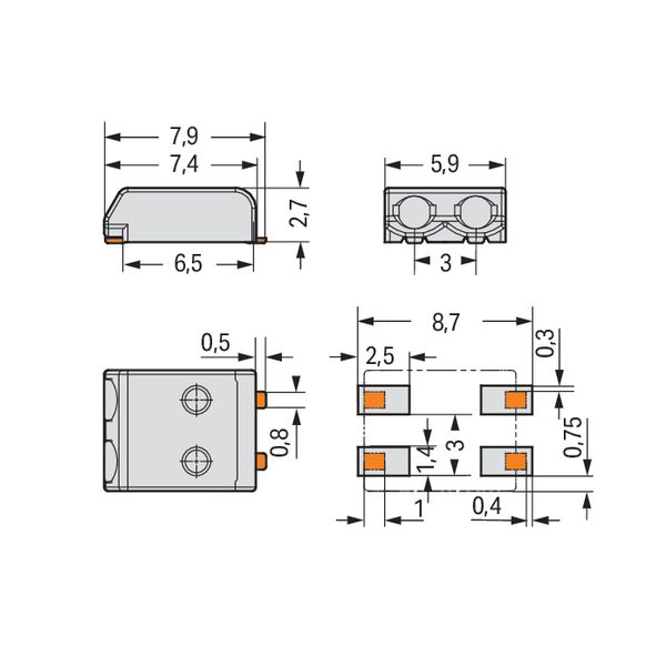 SMD PCB terminal block 0.5 mm² Pin spacing 3 mm white image 7