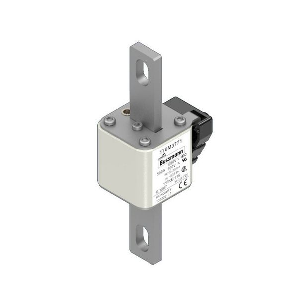 Fuse-link, high speed, 500 A, AC 690 V, compact size 1, 45 x 59 x 148 mm, aR, IEC, UL, single indicator image 13