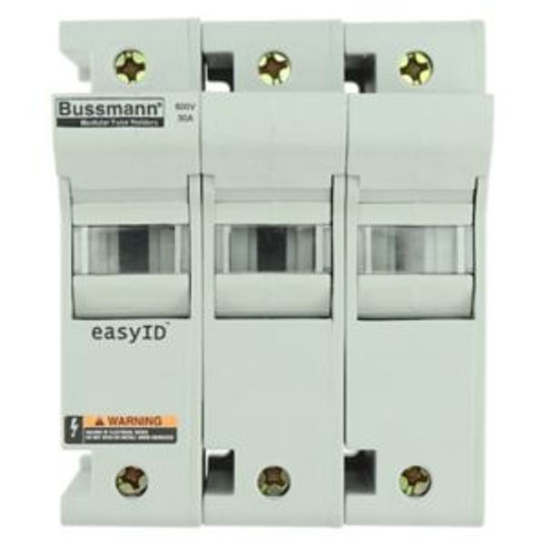 Fuse-holder, low voltage, 30 A, AC 600 V, DC 600 V, UL Class J, 98 x 72 x 117 mm, 3P, UL, CSA image 2