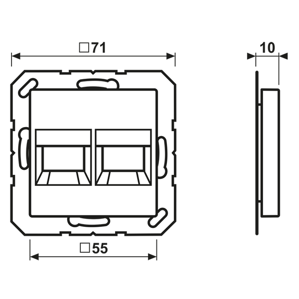 Centre plate for MJ f. 2 sockets A1569-25WEMO image 3