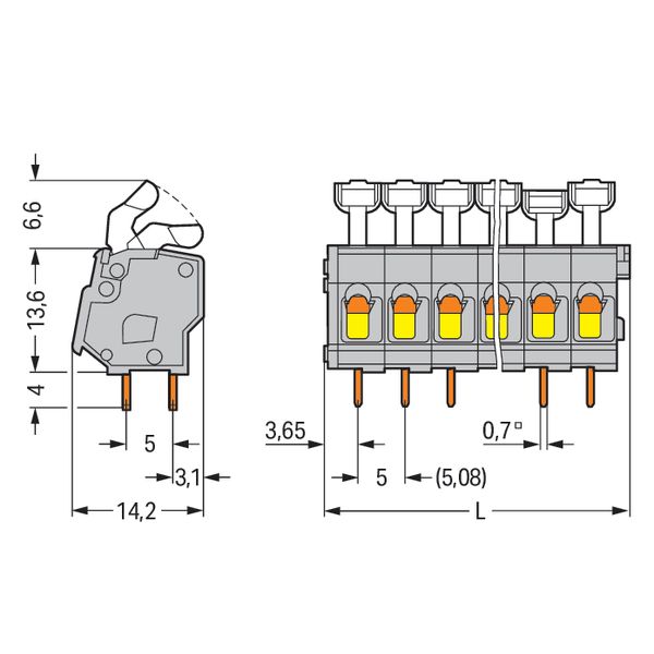 PCB terminal block push-button 2.5 mm² light gray image 4