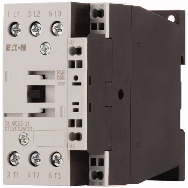 Contactor, 3 pole, 380 V 400 V 11 kW, 1 NC, RDC 240: 200 - 240 V DC, DC operation, Spring-loaded terminals image 3