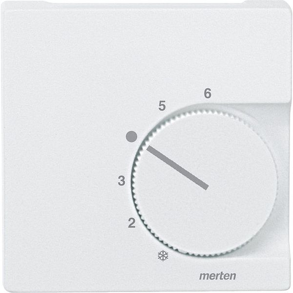 Central plate for room temperature controller insert with changeover contact, polar white, System M image 1