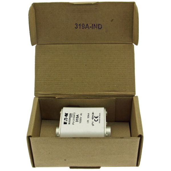 Fuse-link, high speed, 315 A, DC 1000 V, size 3, 76 x 92 x 91 mm, gPV, IEC, UL, single indicator image 1