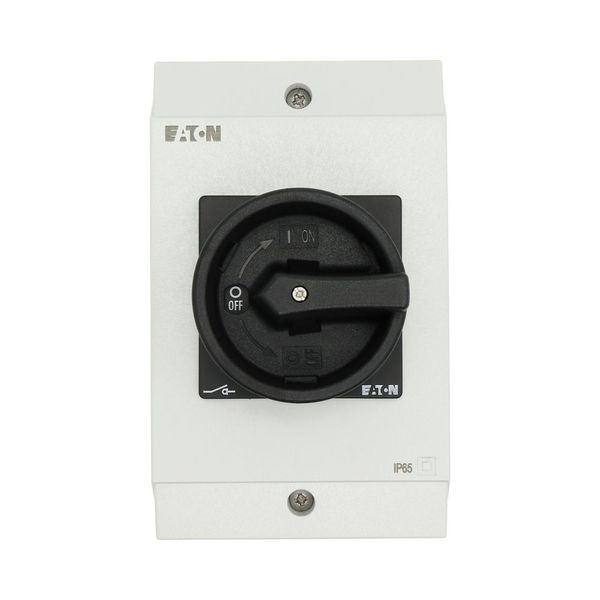 Main switch, T0, 20 A, surface mounting, 3 contact unit(s), 3 pole, 2 N/O, 1 N/C, STOP function, Lockable in the 0 (Off) position, hard knockout versi image 43