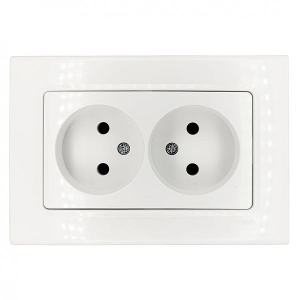 Linnera-Rollina Two Gang Socket White image 1