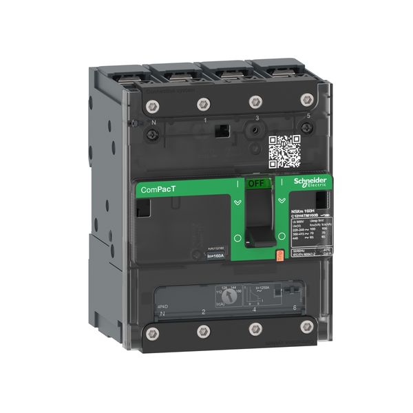 Circuit breaker, ComPacT NSXm 100F, 36kA/415VAC, 4 poles 3D (neutral not protected), TMD trip unit 25A, lugs/busbars image 3