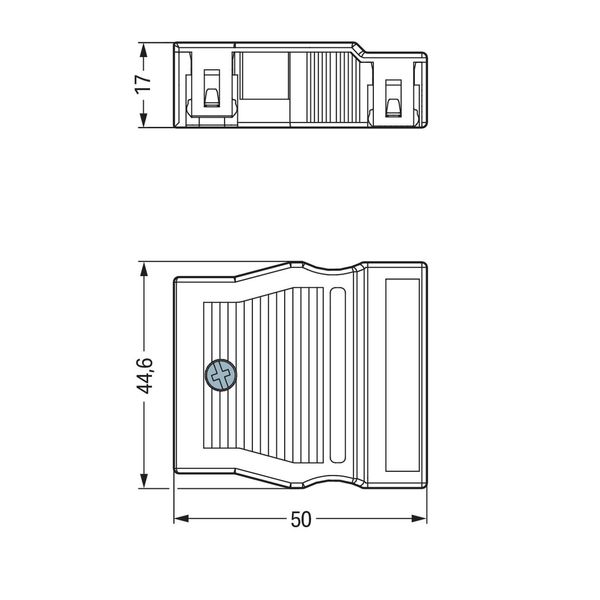 Strain relief housing 4-pole for 2 cables white image 4