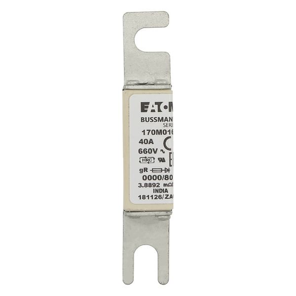 Fuse-link, high speed, 40 A, AC 660 V, size 0000, 18 x 19 x 100 mm, gR, UL, visual indicator image 20