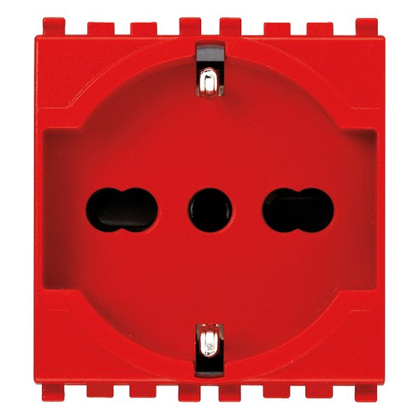 2P+E 16A universal outlet red image 1