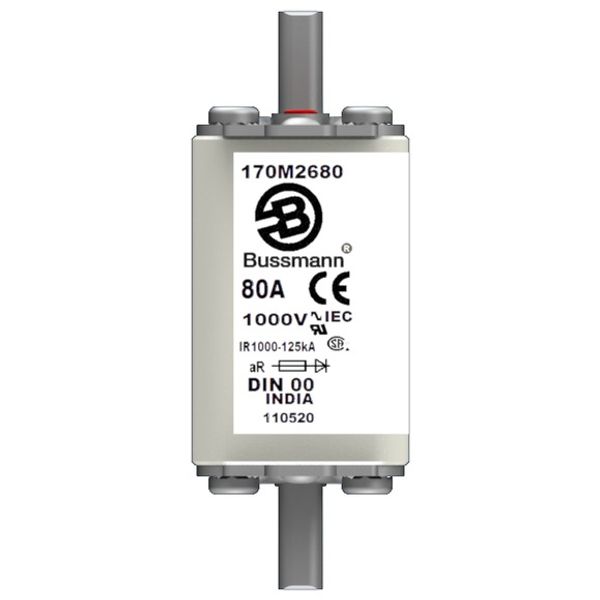 Fuse-link, high speed, 16 A, AC 660 V, DIN 0, 64 x 48 x 125 mm, aR, DIN, IEC, single indicator image 1