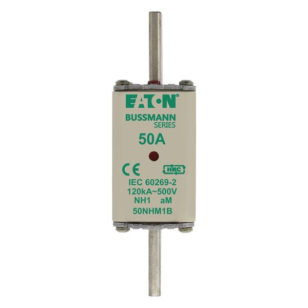 Fuse-link, low voltage, 50 A, AC 500 V, NH1, aM, IEC, dual indicator image 8