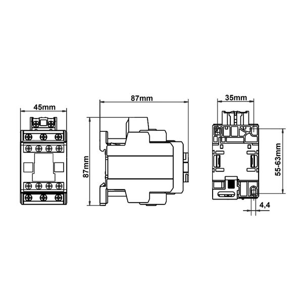 Contactor 3-pole, CUBICO Classic, 7,5kW, 18A, 1NO+1NC, 24VDC image 4