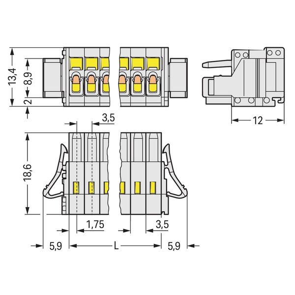 1-conductor female connector CAGE CLAMP® 1.5 mm² light gray image 3