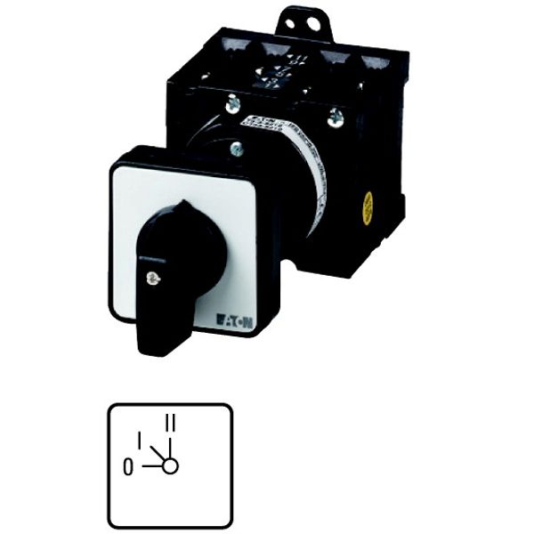 Step switches, T3, 32 A, rear mounting, 1 contact unit(s), Contacts: 2, 45 °, maintained, With 0 (Off) position, 0-I-II, Design number 15904 image 1