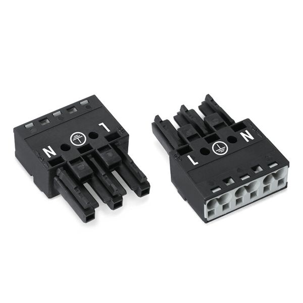 Socket 3-pole Cod. A black image 1