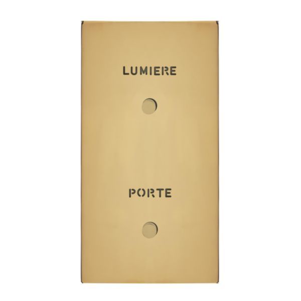 Art d'Arnould univers Epure illuminated push button 2 positions with Door and Light markings - mirror gold image 2