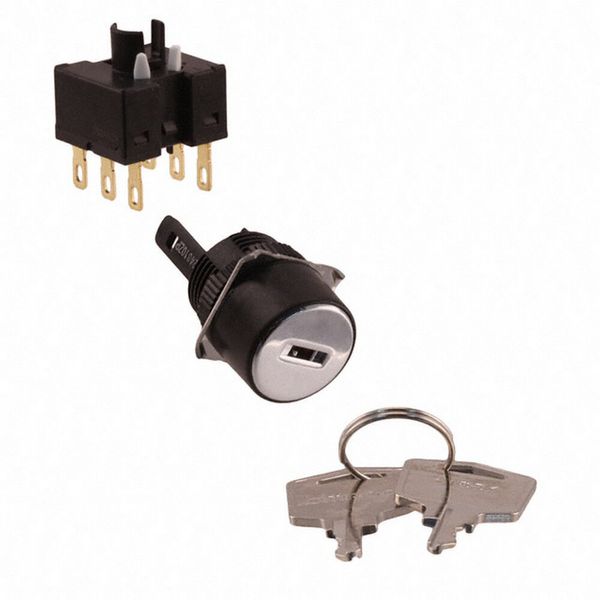 Selector switch complete, round, key-type, 2 notches, DPDT switch unit image 2