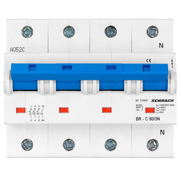 High Current Miniature Circuit Breaker C80/3N image 3