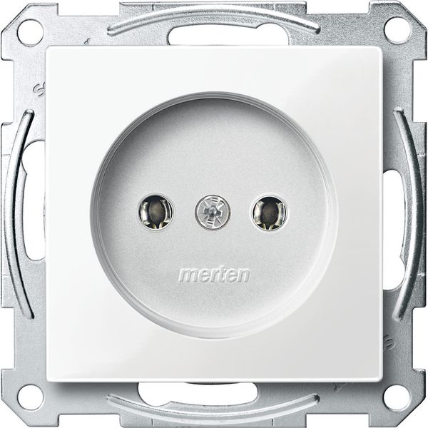 Socket-outlet without earth. contact, screw term., polar white, glossy, System M image 1