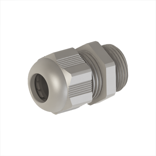 Cable gland, PG07, 3-6,5mm, PA6, light grey RAL7035, IP68 (w Locknut and O-ring) image 1